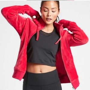 Athleta Hibiscus Red Double Cozy Karma Triumph Hoodie - Women